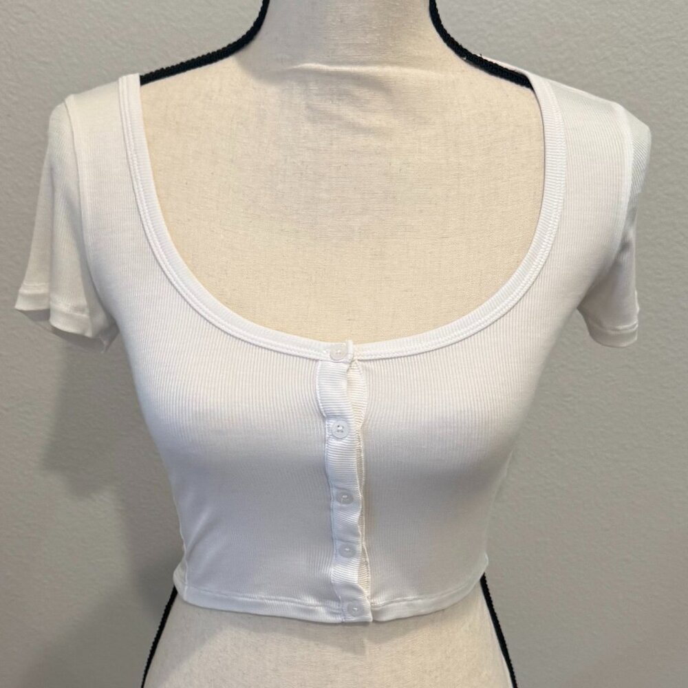 Aritizia Brand new! Sunday Best Button Up Crop Top